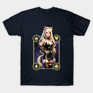 CATGIRL NEKO COSPLAY - POKER GAME NAIPE - FURRY - GATITA D2 T-Shirt